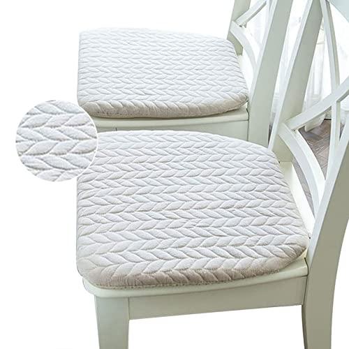 ダイニングチェア クッション 2枚/4枚セット ひも付き カラー 馬蹄型 チェアパッド シートクッション 滑り止め付き カバー仕様 洗える 低反発 無地 通气性 ずれない 椅子クッション チェアパッド 椅子用 座布団 40*43cm四季通用(Size:4P