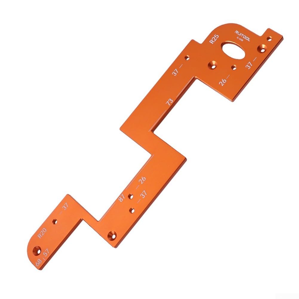 Gabarit de fente pour porte d'armoire pour ouvertures de rainure circulaire de qualité professionnelle (B)