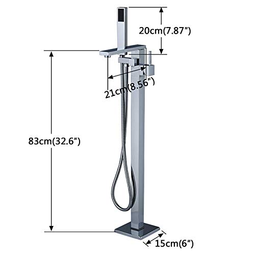 Robinet de baignoire sur pied laiton mitigeur sol avec douchette