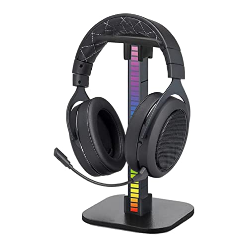 SUTLI Support pour Casque de Jeu - Support d'affichage pour Casque d'ordinateur de Bureau avec Prise USB | Atmosphère de Bureau rétro-éclairage RVB, Support pour Casque pour Gamers Gaming PC Cover