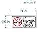 iSYFIX No Smoking Sticker Decals for Vehicles & Cars – 6 Pack 3x1.5 inch – Premium Self-Adhesive Vinyl, Laminated Ultimate UV, Weather, Scratch, Water Fade Resistance, Indoor & Outdoor