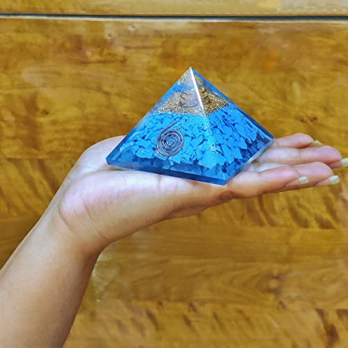 Image of Turquiose Pyramid | 2-Inch Approx | Emotional Healing, and Harmony | Perfect for Meditation and Gifting | Vastu Remedy | Pack of 1|