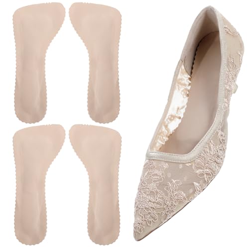 Image of TIESOME 2 Pairs High Heel Cushion Inserts for Women, 3 /4 Invisible Insoles Prevent Feet from Sliding Forward Non-Slip Slim Inserts Liners Comfort Shoe Pads for Sandal Flats High Heels(Skin)