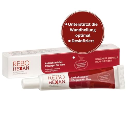 ReboHexan Gel 20 ml para mascotas: cuidado antibacteriano de heridas, combate eficazmente bacterias y hongos, respetuoso con la piel, fácil de usar, ideal para el cuidado de heridas y zonas de difícil