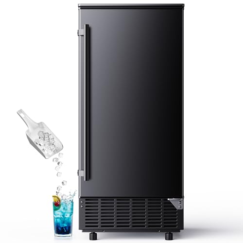 Commercial Ice Maker Machine 82 Lb/Day, Under Counter Nugget Ice Machine with 2-Drawer Ice Baskets, Built-in Freestanding Ice Maker with Auto-Cleaning & 24H Timer, Ideal for Bar, Restaurant, Cafe