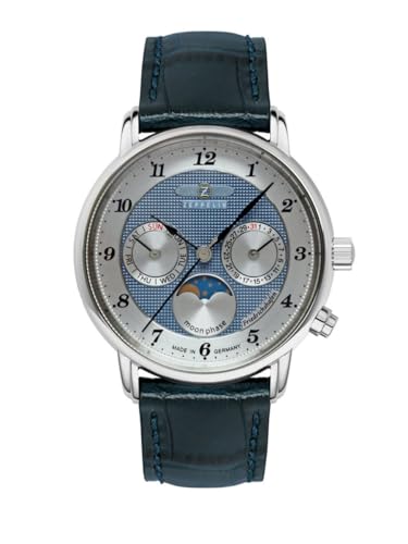 Zeppelin Damenuhr Serie Friedrichshafen mit Mondphase und Lederarmband 8537-3