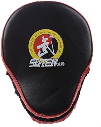 SUTENG PU Leather Boxing Sparring Mitt Training Target Focus Punch Pad Glove Muay Thai Sanda Kick MMA Taekwondo Black