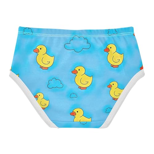 Girls Underwear Toddler 2t Cotton Cute Panties Girl Fun Underpants Briefs Cute Yellow Ducks Blue2