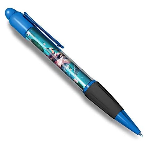 Blue Ballpoint Pen with Cartoon Anime Girl Cover