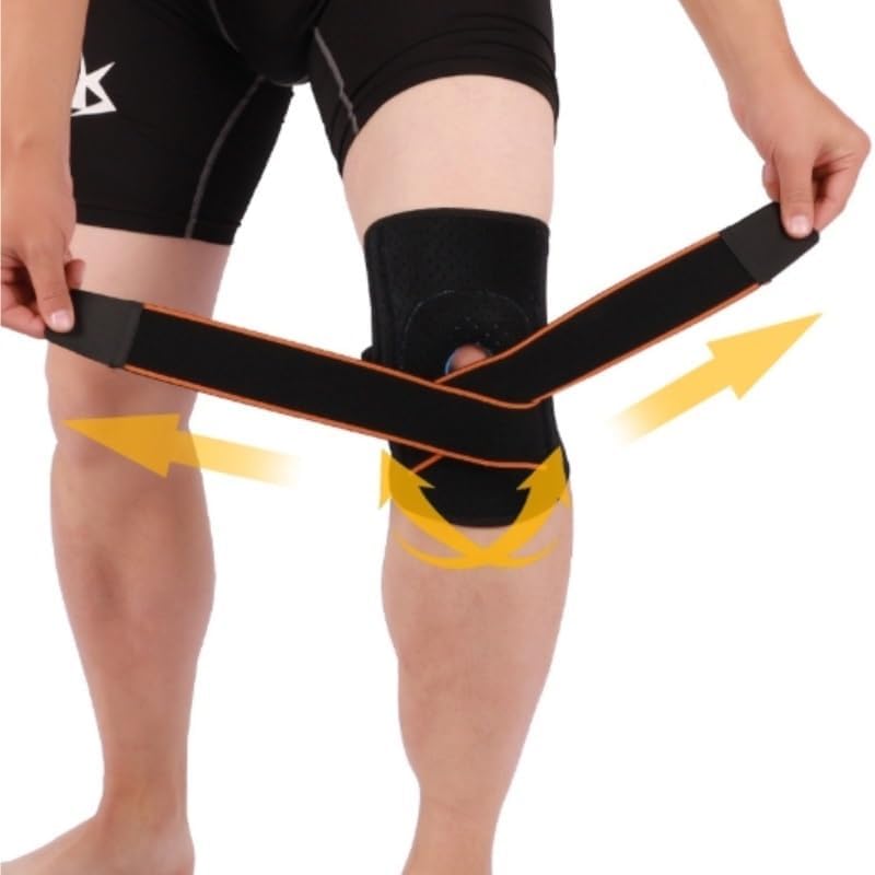 Exercise, Protection Diving Material Adjustable Knee Pads Silicone Breathable Pressurized Sports Knee Pads Spring Support for Fitness, Cycling, Running, Playing Football