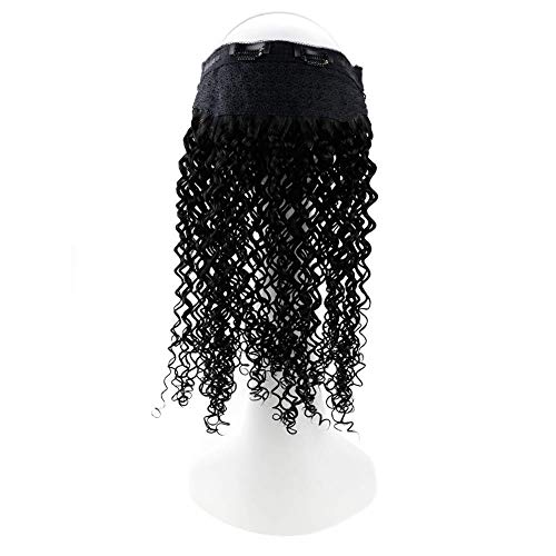 Fish Wire Hair Extensions 20 Inch Jet Black Human Hair 100g Halo Hidden Invisible Crown Hair Natural Wave