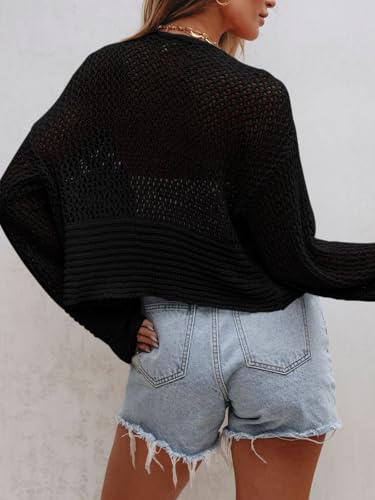 Womens Long Sleeve Cropped Cardigan Sweaters Causal Lightweight Bolero Short Knit Shrugs4