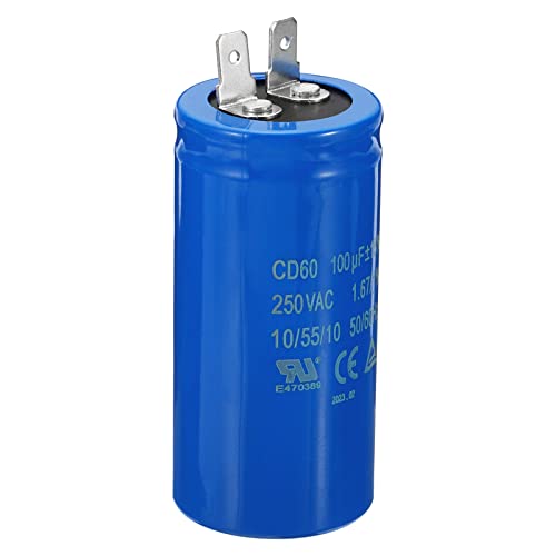 PATIKIL CD60 Funcionamiento Condensador, 100uF/MFD 250VAC 15% Tolerancia 50/60Hz Motor Arranque Condensador para Aire Compresor Motor Comienza Funcionar