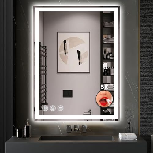 24"x 36" LED Bathroom Mirror with Stepless Dimmable Wall Mirrors