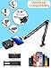 Overhead Phone Mount, Articulating Arm Cell Phone Holder with LED Light, Flexible Phone Stand for Live Streaming, Video Recording, Painting Lighting, Cooking