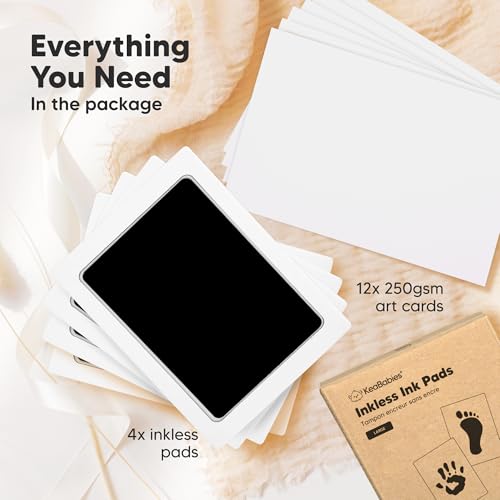 image for KeaBabies 4-Pack Inkless Baby Hand and Footprint Kit - Mess Free Ink P