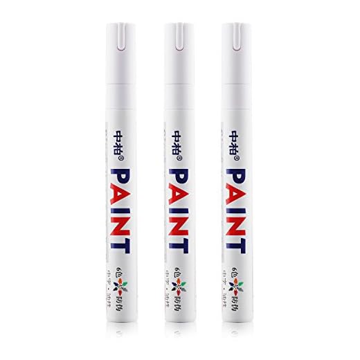 CHUIR 3 Pack Tire Paint Pen Marker Lettering Permanent Waterproof Ink For Car Vehicle Motorcycle Tyre (White),fine