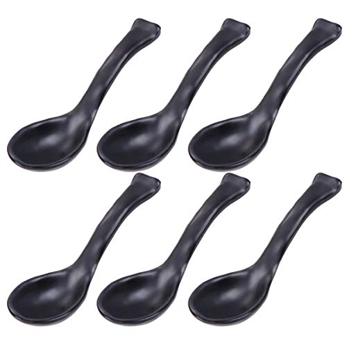 DOITOOL 6pcs Frosted Plastic Soup Spoons Handle Kitchen Utensils for Home Restaurant Camping and Outdoor Activities Stylish Easy to Clean Chipping Resistant