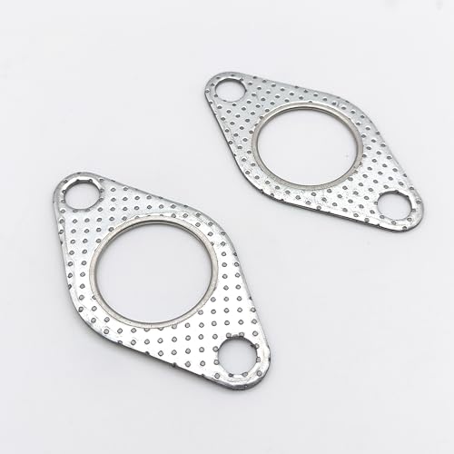 Image of 1.5 Inch 37mm Exhaust Gasket 2 Bolt for Muffler Flange Manifold High Temperature Graphite w /Fire Ring 2 Pcs