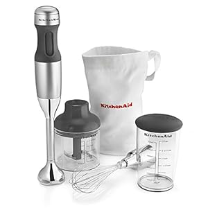 KitchenAid KHB2351CU 3-Speed Hand Blender – Contour Silver, 8 inches
