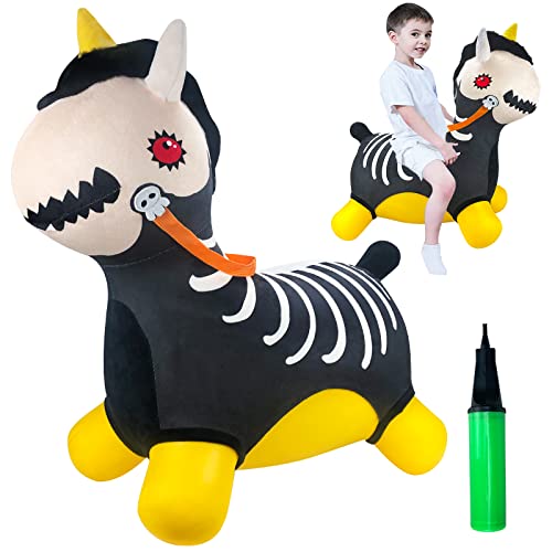 Hymaz Ballon Sauteur rebondissant, Sauteur Spatial pour Enfants de 1 à 2 à 3 Ans, Cheval rebondissant, cerf rebondissant, Tout-Petits, Saut et Promenade de Noël (zèbre)