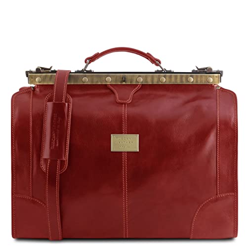 Sac de voyage en cuir Madrid Tuscany Leather petit modèle rouge pour vos week-ends