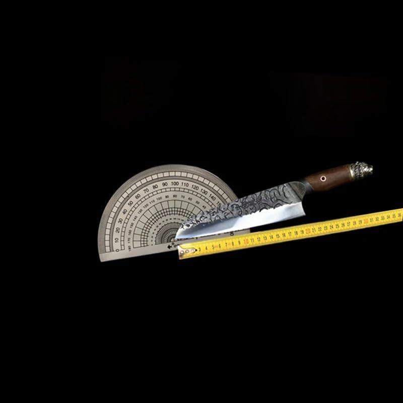 Meat Cleaver,Cleaver Knife 8.3 Inch Santoku Knife Wood Handle Sharp Chefs Cleaver Meat Slicing Vegetables Fish Longquan Kitchen Knives Handmade Forged, LAMAJIGA5844