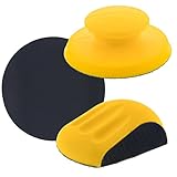 Dura-Gold Pro Series 5' Round & Mouse-Shaped Hand Sanding Block Pads for Hook & Loop and PSA 5' DA Sanding Discs - 2-Way Adapter Pad to Use PSA Sandpaper - Automotive Sand Polish Woodworking Furniture