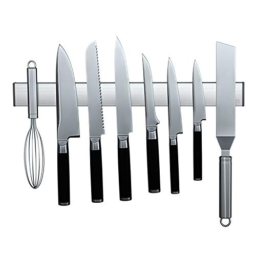 SUBTRACTION Magnetic Knife Strip,No Drilling 16 Inch Stainless Steel Knife Holder,Space-Saving Knife Rack,Knife