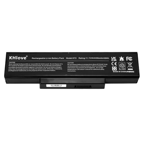 KHlove A32-K72 A32-N71 Laptop Batterie pour ASUS K72 K72F K72J K73S K73SV N71 N71J N73S N73SV X73S X77 A72 K72D K72DR K72DY K72JK K72JR K72JV N71JV N71V N73 N73J X73E X73 X73BY X73SD X73SV X73T K73E