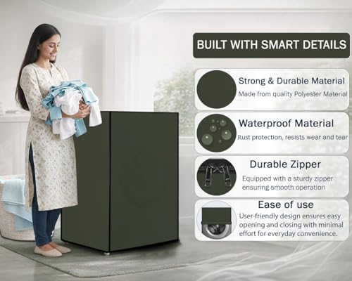 Image of Stylista Washing Machine Cover Compatible for IFB 6.5 Kg Fully-Automatic Front Loading Elena ZX Military Solid