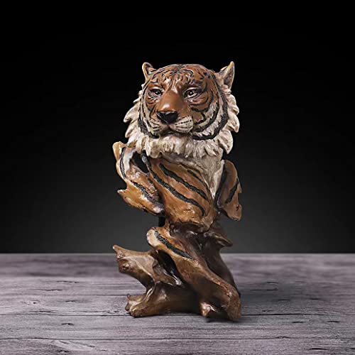Estatua decorativa cabeza de tigre de resina miniatura 4