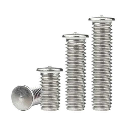 ENTAOER 1/3/5pcs M3 M4 M5 M6 M8 304 A2-70 Stainless Steel Stud Weld Spot Welding Screw Solder Point Bolt Metric Thread(10mm,M6-3pcs)