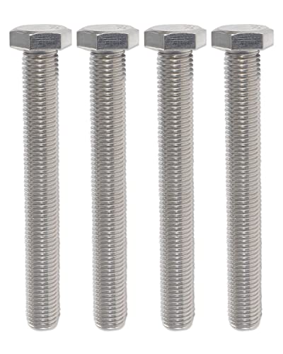 IMScrews Hex 5/16-18 x 5" Long Machine Screws, 304 Stainless Steel Bolts, Pack of 5