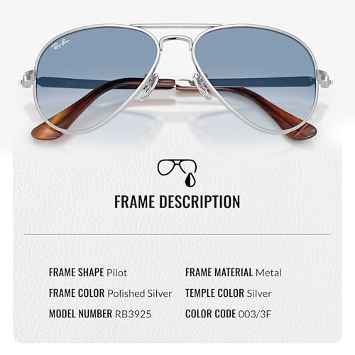 Image of Ray-Ban RB3925 AVIATOR MAX Pilot Shaped Sunglasses for Men & Women with Official RAYBAN Eyewear Kit - Classic Timeless Design