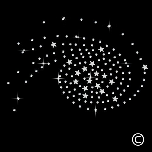 Motivo spray a stella con strass, per maglietta