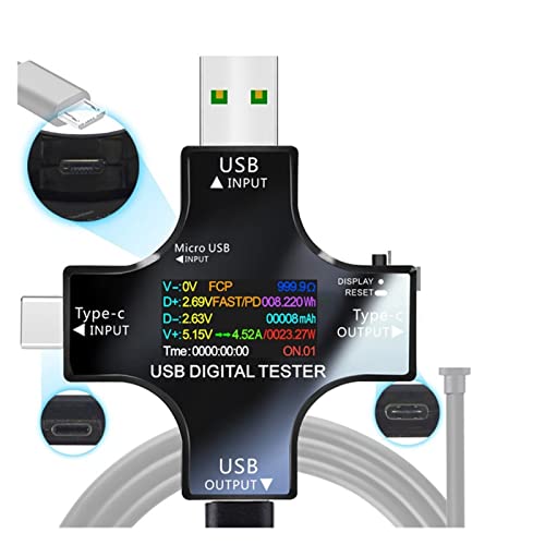 usb チェッカー、 タイプ-c PD USB.テスター dcデジタル電圧計アンペルテーター電流計電流計検出器パワーバンクチャージャーインジケーター 、小型 持ち歩き 精密機器