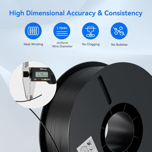 Image of Creality PLA Filament 1.75mm Bundle 4KG, High Precision + /-0.02mm 3D Printer Filament, Consistent Extrusion, Smooth Printing, 4 Pack 1KG Spool,Fits for Most FDM 3D Printers(Black,White,Red,Blue)