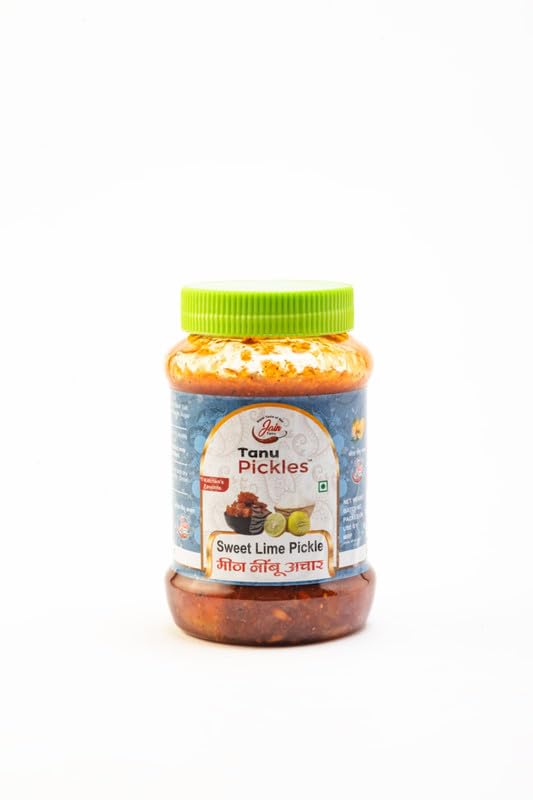 TANU PICKLES-Jain Tanu Pickles Sweet Lime Pickle Traditional Indian Pickle | Homemade Style | Ready to Eat 500gm