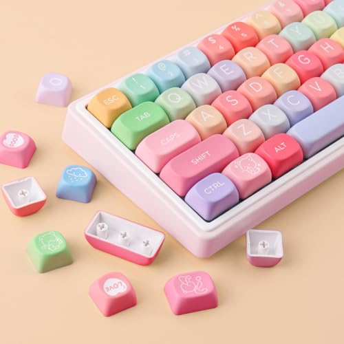 Teclas de sublimación Tsungup PBT para un tipeo cómodo con perfil MOA de ositos y 126 piezas 2