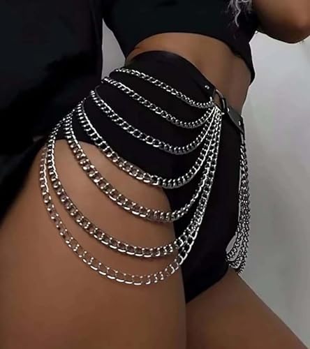 Waist Chain Belt Punk Black Leather Body Accessories Adjustable Body Jewelry Goth Belt for Women2