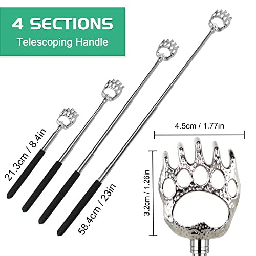 3 Pack Back Scratcher For Men Women, Stocking Stuffers Novelty Idea Extendable Back Scratcher Festival Birthday Christmas Gifts, Bear Claw Telescopic Scratcher Back Massager Tool (Black) #TOP1