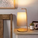 Wood Table Lamp, Imego Modern Bedside Desk Lamp, Small Nightstand Lamp for Bedroom Living Room Kids...