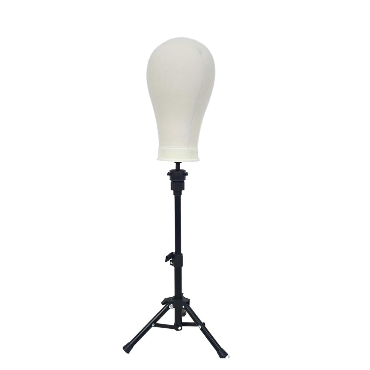 FonFou 22 Inch Canvas Wig Head Stand, Tripod With , Mannequin For Wigs, Manikin Block Set Making Display