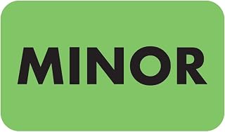 Minor Chart Label for Consent and Compliance in Pediatric Medical Records, 1-1/2" x 7/8" Fluorescent Green/Black, Permanent Adhesive, 250 Stickers/Box, Doctor Stuff