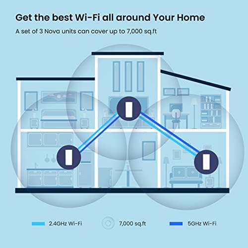 Tenda Nova MX12 AX3000 Mesh Wi-Fi 6 System - 7000sq ft Wi-Fi Coverage - Whole Home Wi-Fi Mesh System - 1.7 GHz Quad-Core CPU - HE160 - Dual-Band Gigabit Mesh Network for 160+ Devices - 3-Pack