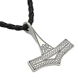 HCMA Gioielli vichinghi norvegesi Thor Hammer Mjolnir Amuleto Collana con ciondolo maschile scandinavo Regalo di gioielli gotici