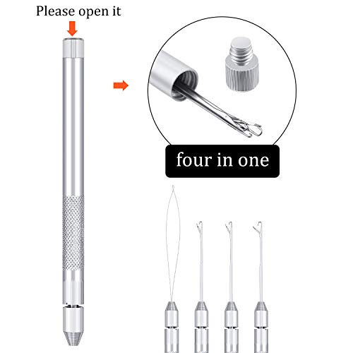 Enhebrador de extensiones de pelo con bucle de aluminio y microanillos 3