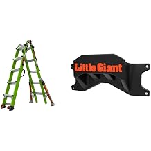Little Giant 22ft Conquest All-Terrain Multi-Position Fiberglass Ladder Bundle with Ladder Storage Rack