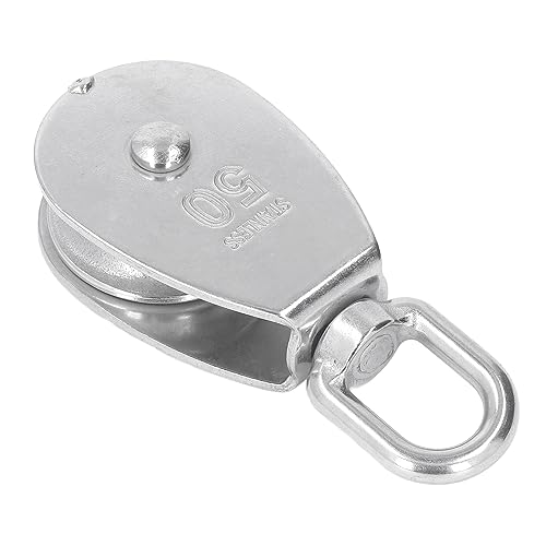 3-teiliges schweres Du-Edelstahl-Riemenscheiben-Set, 400 kg Tragkraft, 360 ° drehbar, glatte Seilrollen zum Anheben von Abschleppbooten, Deckrollensystemen